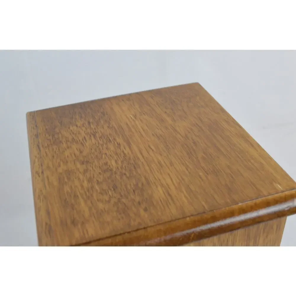 Vintage Wood Jewelry Armoire Cabinet Mirror Glass Door Necklace Box 10